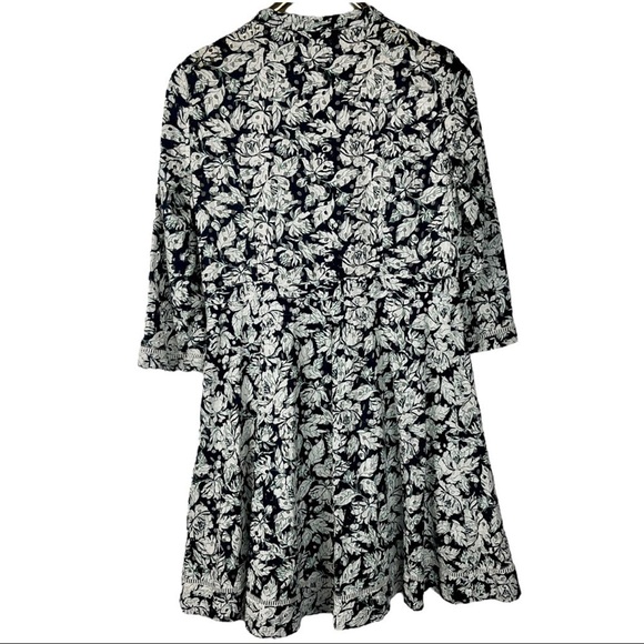 SERIE SUNCOO PARIS ROBE CASTOR EYELET FLORAL FIT & FLARE 3/4 SLEEVE DRESS - Picture 5 of 16